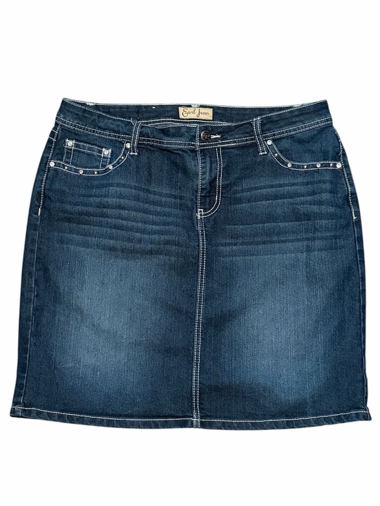Earl Jean Dresses & Skirts - Earl Jean Denim Skirt Rhinestone Cross Pocket Detail